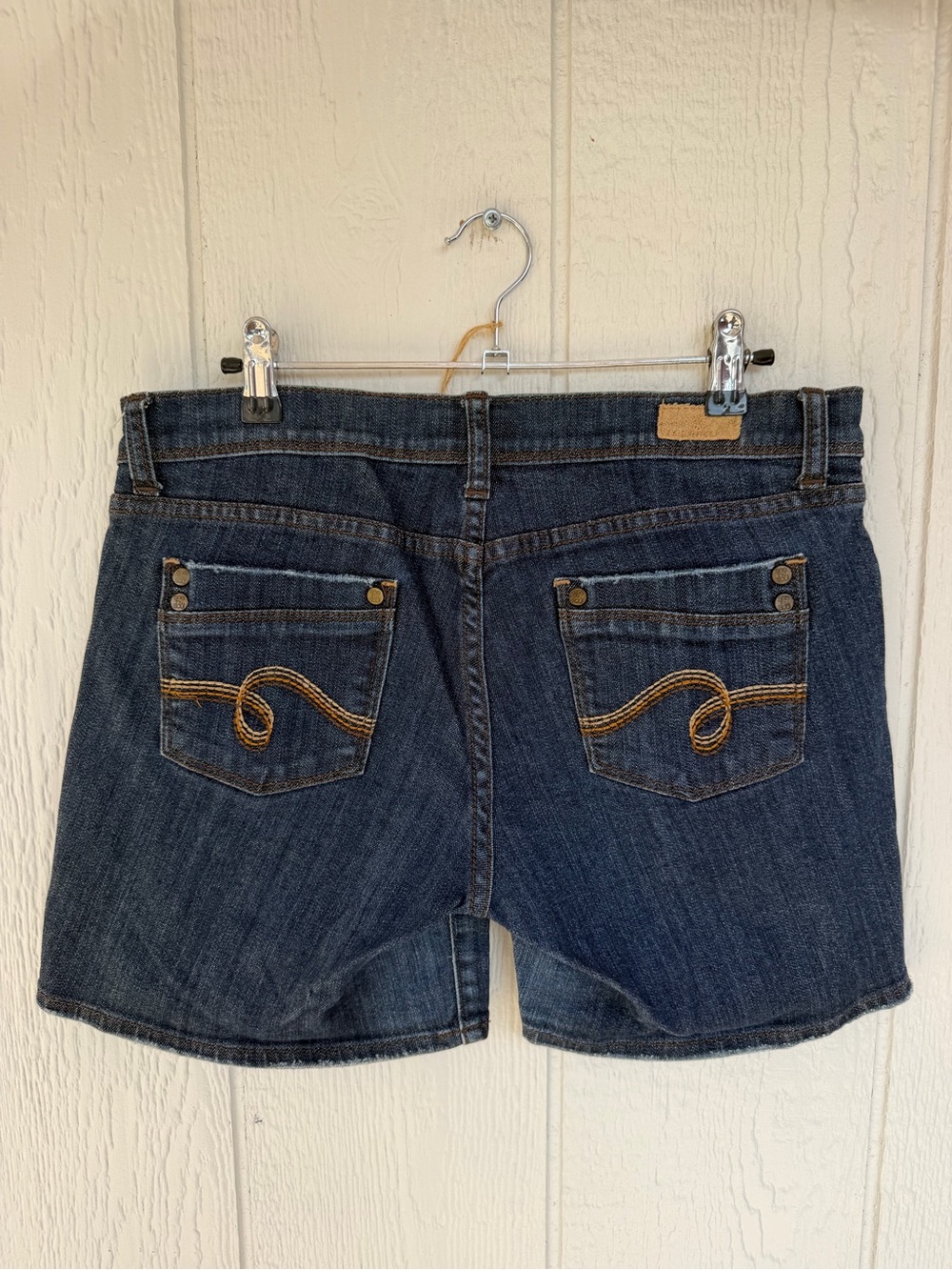 See Thru Soul Dark Blue Denim Shorts with Contrast Stitching